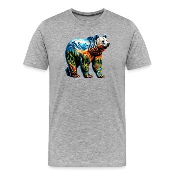 Ours - T-shirt bio Premium Homme - gris chiné - Devant - Damien (186cm)