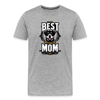 best mom , meilleure maman de rottweiler - T-shirt bio Premium Homme - gris chiné - Devant - Damien (186cm)