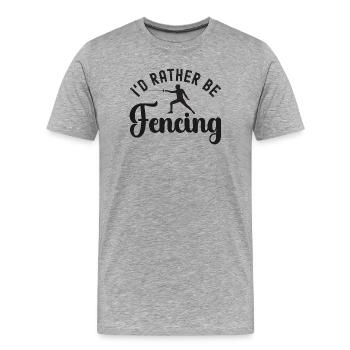Fechten Fechter Fechterin - Männer Premium Bio T-Shirt - Grau meliert - Vorne - Damien (186cm)