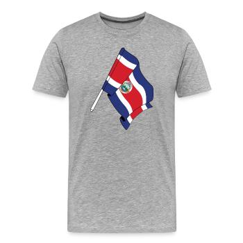 Flagge Costa Rica - Männer Premium Bio T-Shirt - Grau meliert - Vorne - Damien (186cm)