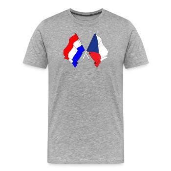 Flagge der Niederlande, Tschechische Republik - Männer Premium Bio T-Shirt - Grau meliert - Vorne - Damien (186cm)