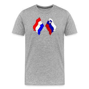 Drapeau des Pays-Bas, Slovénie - T-shirt bio Premium Homme - gris chiné - Devant - Damien (186cm)