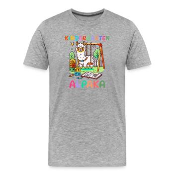 Cute Nursery Alpaca Kids Gift - Men's Premium Organic T-Shirt - heather grey - Front - Damien (186cm)