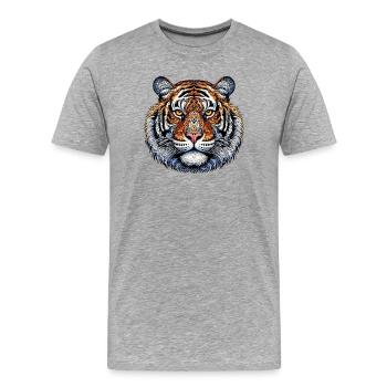 Tigre - T-shirt bio Premium Homme - gris chiné - Devant - Damien (186cm)