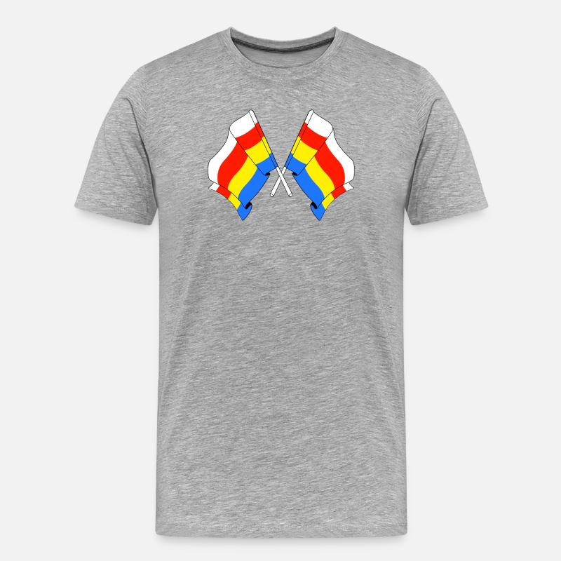 Zwei Flaggen Podlachien - Männer Premium Bio T-Shirt - Grau meliert
