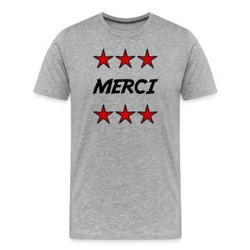 MASTER. MASTER. THANK YOU. THANK YOU, MASTER. MASTER - Men's Premium Organic T-Shirt - heather grey - Front - Damien (186cm)
