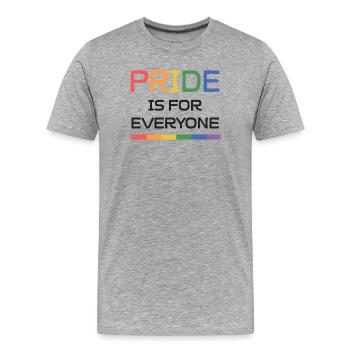 LGBTQ Pride Month - Pride is For Everyone - Men's Premium Organic T-Shirt - heather grey - Front - Damien (186cm)