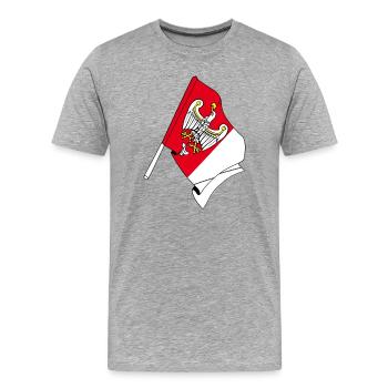 Flag Greater Poland Poland Poland - Men's Premium Organic T-Shirt - heather grey - Front - Damien (186cm)