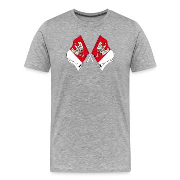 Two flags Greater Poland - Men's Premium Organic T-Shirt - heather grey - Front - Damien (186cm)