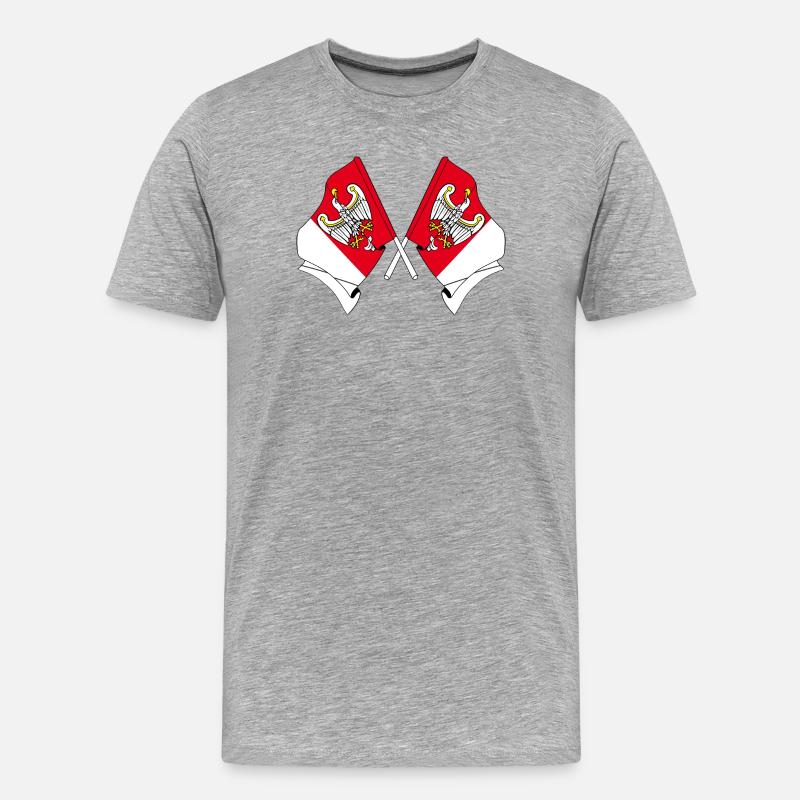 Zwei Flaggen Großpolen - Männer Premium Bio T-Shirt - Grau meliert