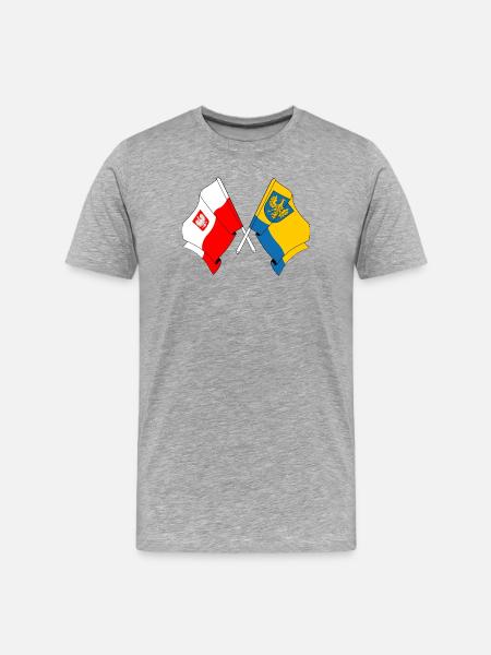 Flag of Poland, Opole crossed - Men's Premium Organic T-Shirt - heather grey