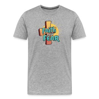 Belief over fear religious motive - Men's Premium Organic T-Shirt - heather grey - Front - Damien (186cm)