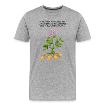 Growing Tree Motif - Men's Premium Organic T-Shirt - heather grey - Front - Damien (186cm)