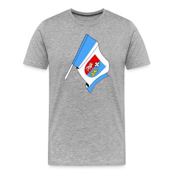Drapeau : Subcarpathia Poland - T-shirt bio Premium Homme - gris chiné - Devant - Damien (186cm)