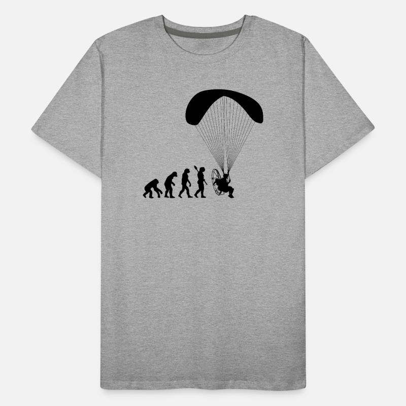 Paramotoring Human Evolution Funny Men's Premium Organic T-Shirt