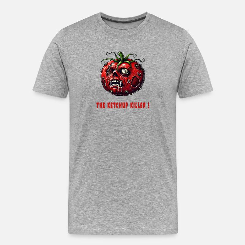 The Ketchup Killer - Männer Premium Bio T-Shirt - Grau meliert