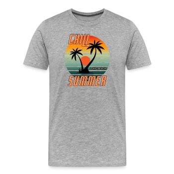 Chill the summer - long beach - Männer Premium Bio T-Shirt - Grau meliert - Vorne - Damien (186cm)