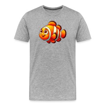Clownfisch - Männer Premium Bio T-Shirt - Grau meliert - Vorne - Damien (186cm)