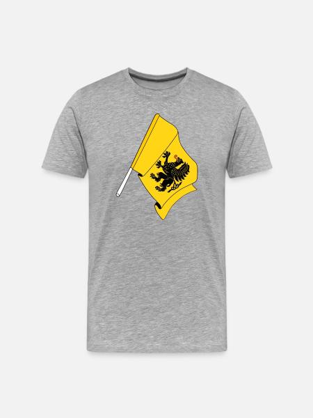 Flagge Pommersch-Polen - Männer Premium Bio T-Shirt - Grau meliert