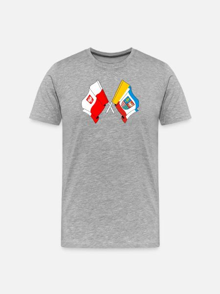 Drapeau Pologne, Sainte-Croix - T-shirt bio Premium Homme - gris chiné