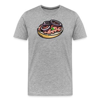 Bande dessinée Mettbrötchen Mett Hack Brötchen Zwiebeln - T-shirt bio Premium Homme - gris chiné - Devant - Damien (186cm)