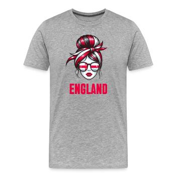 Stylish England Girl : Rétro chic avec une touche moderne - T-shirt bio Premium Homme - gris chiné - Devant - Damien (186cm)