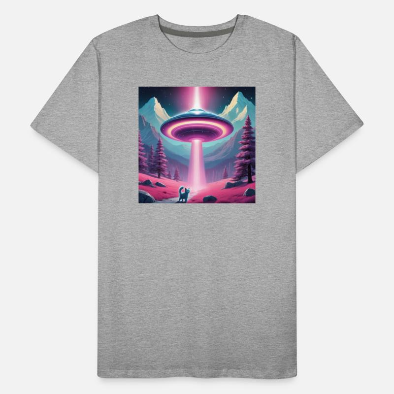 UFO with kitten Men's Premium Organic T-Shirt