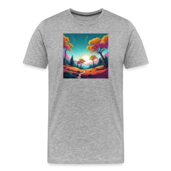 Sunset - Men's Premium Organic T-Shirt - heather grey - Front - Damien (186cm)