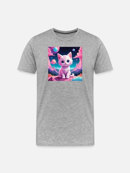 Kittens on foreign planets - Men's Premium Organic T-Shirt - heather grey