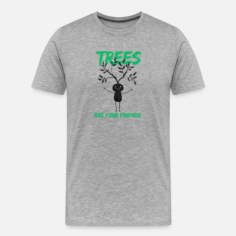 Witziges Baumfreund Motiv - Männer Premium Bio T-Shirt - Grau meliert