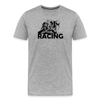 Racing Motorcycle Moto Race Track Logo Icon Image - Men's Premium Organic T-Shirt - heather grey - Front - Damien (186cm)