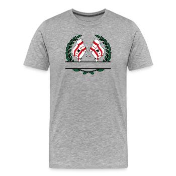 Flaggen Provinz Drenthe Lorbeerkranz Banner - Männer Premium Bio T-Shirt - Grau meliert - Vorne - Damien (186cm)