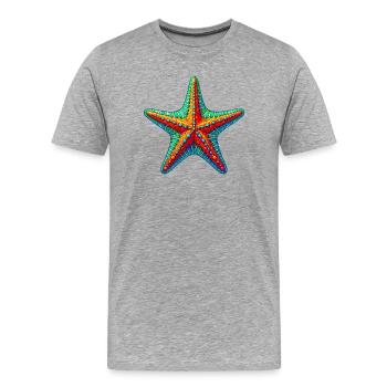 Étoile de mer - T-shirt bio Premium Homme - gris chiné - Devant - Damien (186cm)