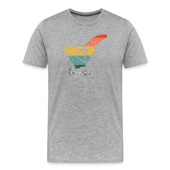 Teneriffa Karte Umriss Kanaren Urlaub vintage - Männer Premium Bio T-Shirt - Grau meliert - Vorne - Damien (186cm)