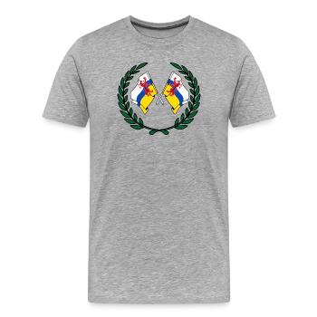Drapeaux de la province du Limbourg couronne de laurier - T-shirt bio Premium Homme - gris chiné - Devant - Damien (186cm)
