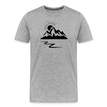 Logo de la montagne - T-shirt bio Premium Homme - gris chiné - Devant - Damien (186cm)