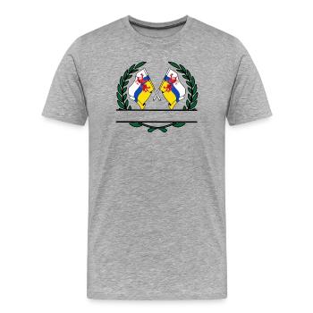 Flaggen Provinz Limburg Lorbeerkranz Banner - Männer Premium Bio T-Shirt - Grau meliert - Vorne - Damien (186cm)