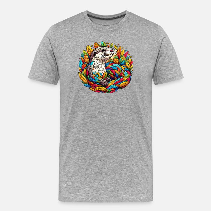 Otter - Männer Premium Bio T-Shirt - Grau meliert