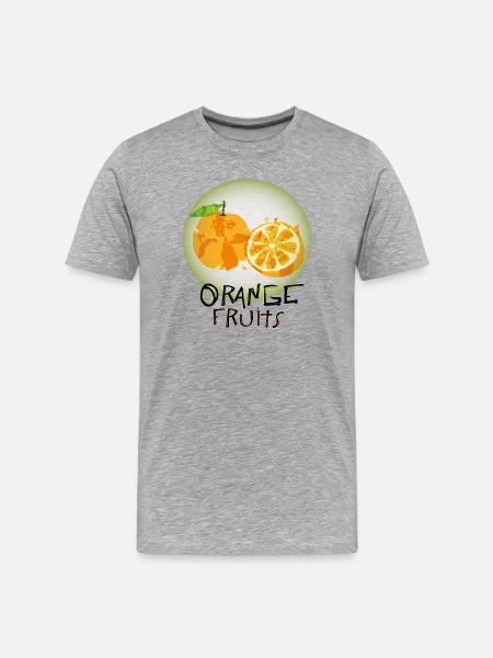 Orange Fruits - Men's Premium Organic T-Shirt - heather grey