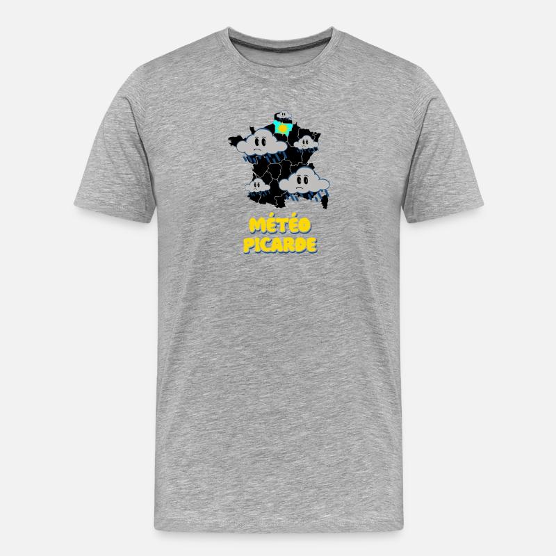 Météo picarde - T-shirt bio Premium Homme - gris chiné
