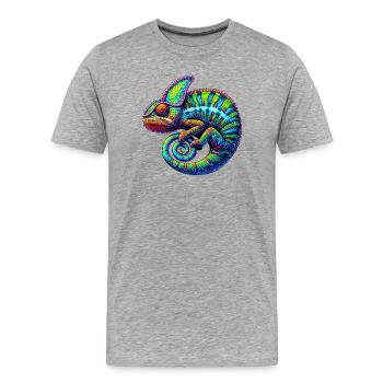 Chameleon - Men's Premium Organic T-Shirt - heather grey - Front - Damien (186cm)