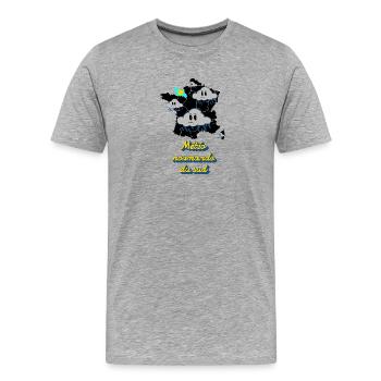 Météo rhônalpine - T-shirt bio Premium Homme - gris chiné - Devant - Damien (186cm)