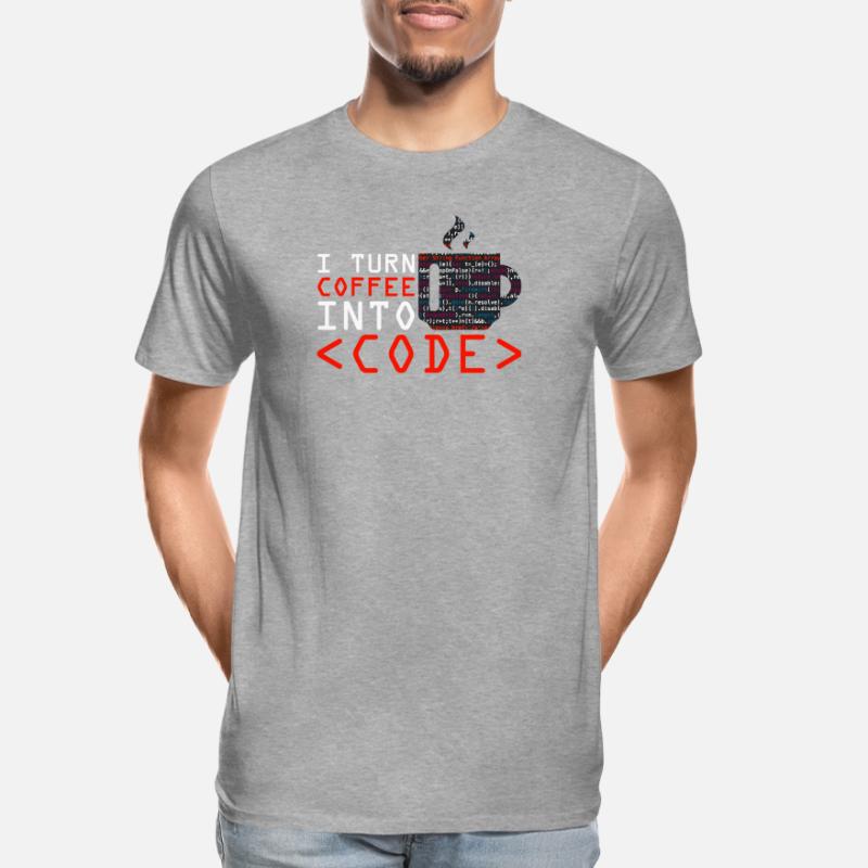 Aus Kaffee Code generieren Programmierer Männer Premium Bio T-Shirt