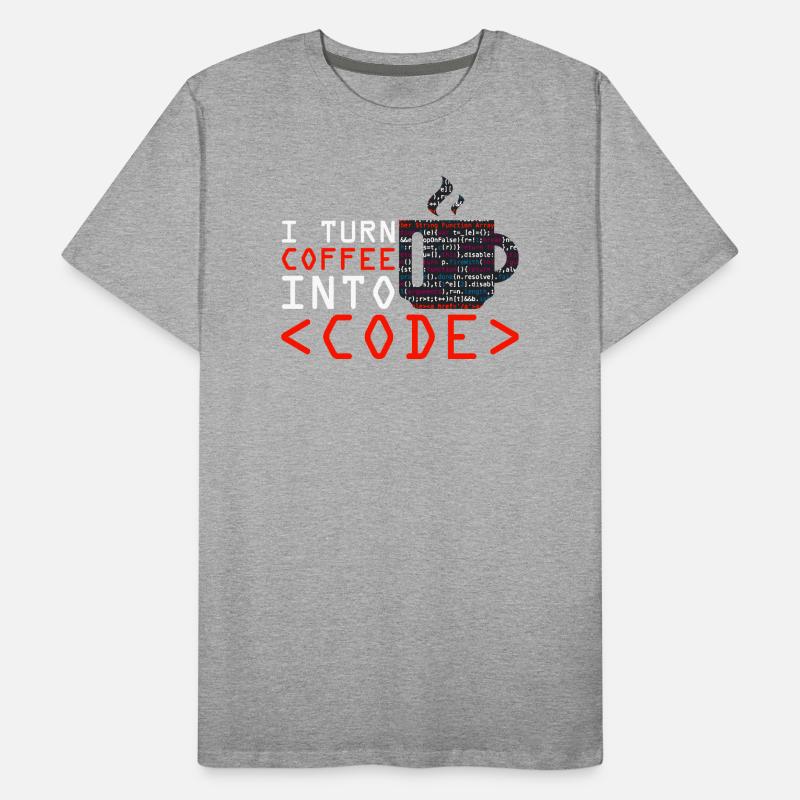 Aus Kaffee Code generieren Programmierer Männer Premium Bio T-Shirt
