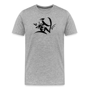 Graffiti Tag Enterrement de vie de garçon Crew Ange 01 1C - T-shirt bio Premium Homme - gris chiné - Devant - Damien (186cm)