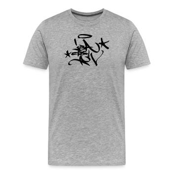Graffiti Tag JGA Crew Angel 02 1C - Männer Premium Bio T-Shirt - Grau meliert - Vorne - Damien (186cm)
