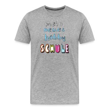 Écolier Enfant - T-shirt bio Premium Homme - gris chiné - Devant - Damien (186cm)