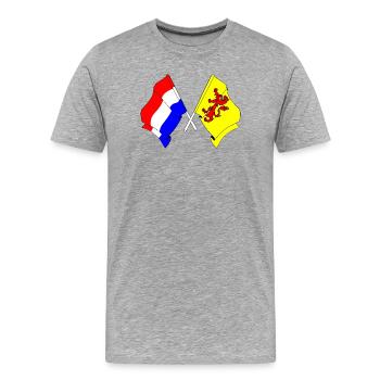 Drapeau des Pays-Bas, Hollande méridionale croisé - T-shirt bio Premium Homme - gris chiné - Devant - Damien (186cm)
