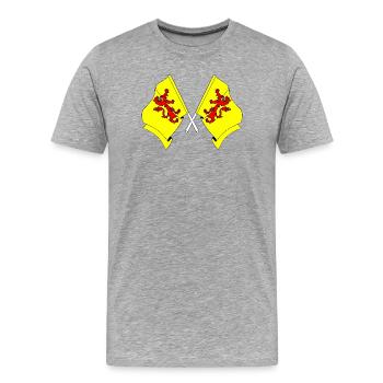 Deux drapeaux de la province de Hollande méridionale - T-shirt bio Premium Homme - gris chiné - Devant - Damien (186cm)
