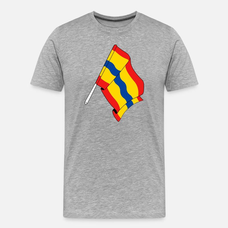 Flagge der Provinz Overijssel - Männer Premium Bio T-Shirt - Grau meliert